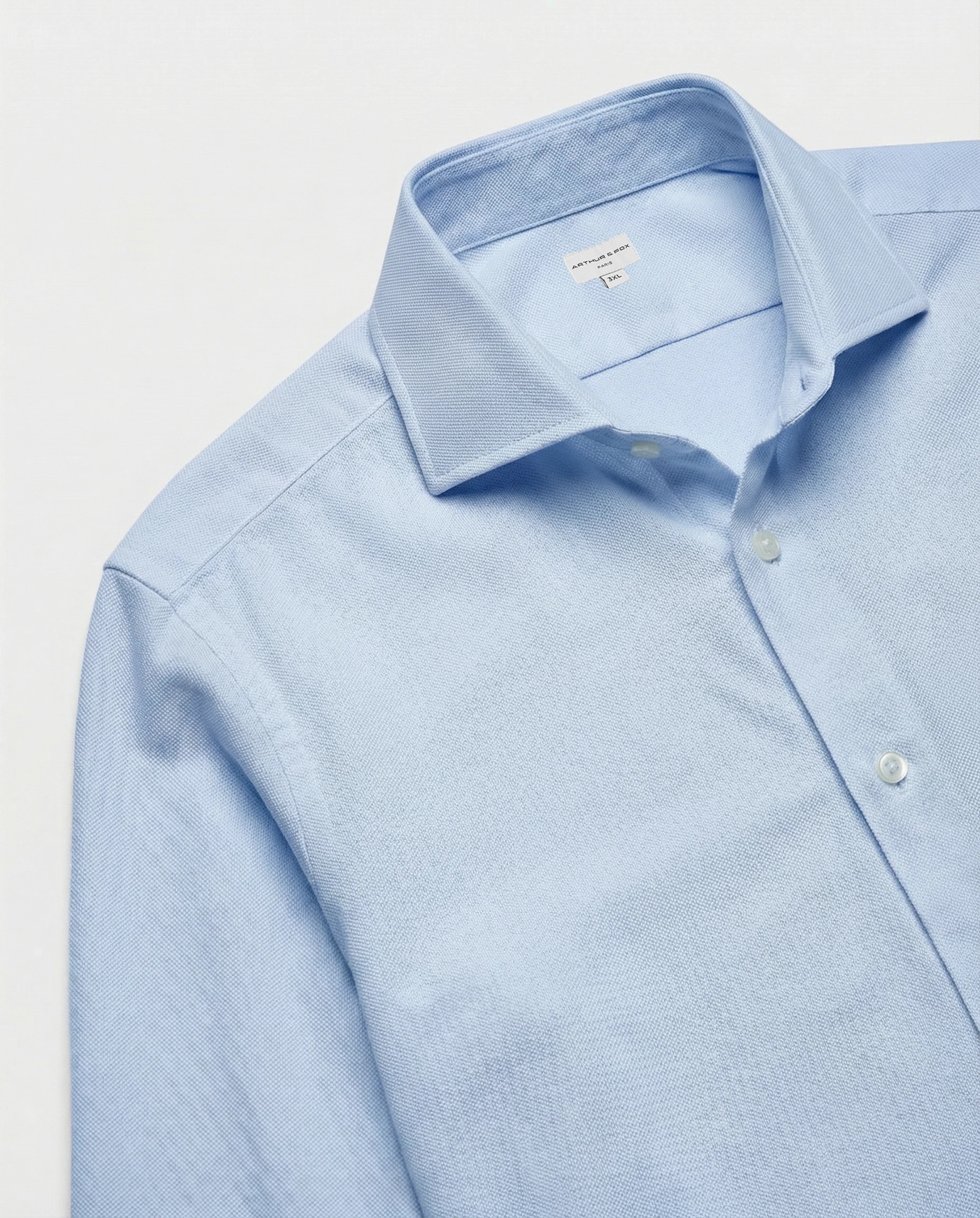 CHEMISE CLASSIQUE À COL UNE PIÈCE EN PIQUÉ DE COTON