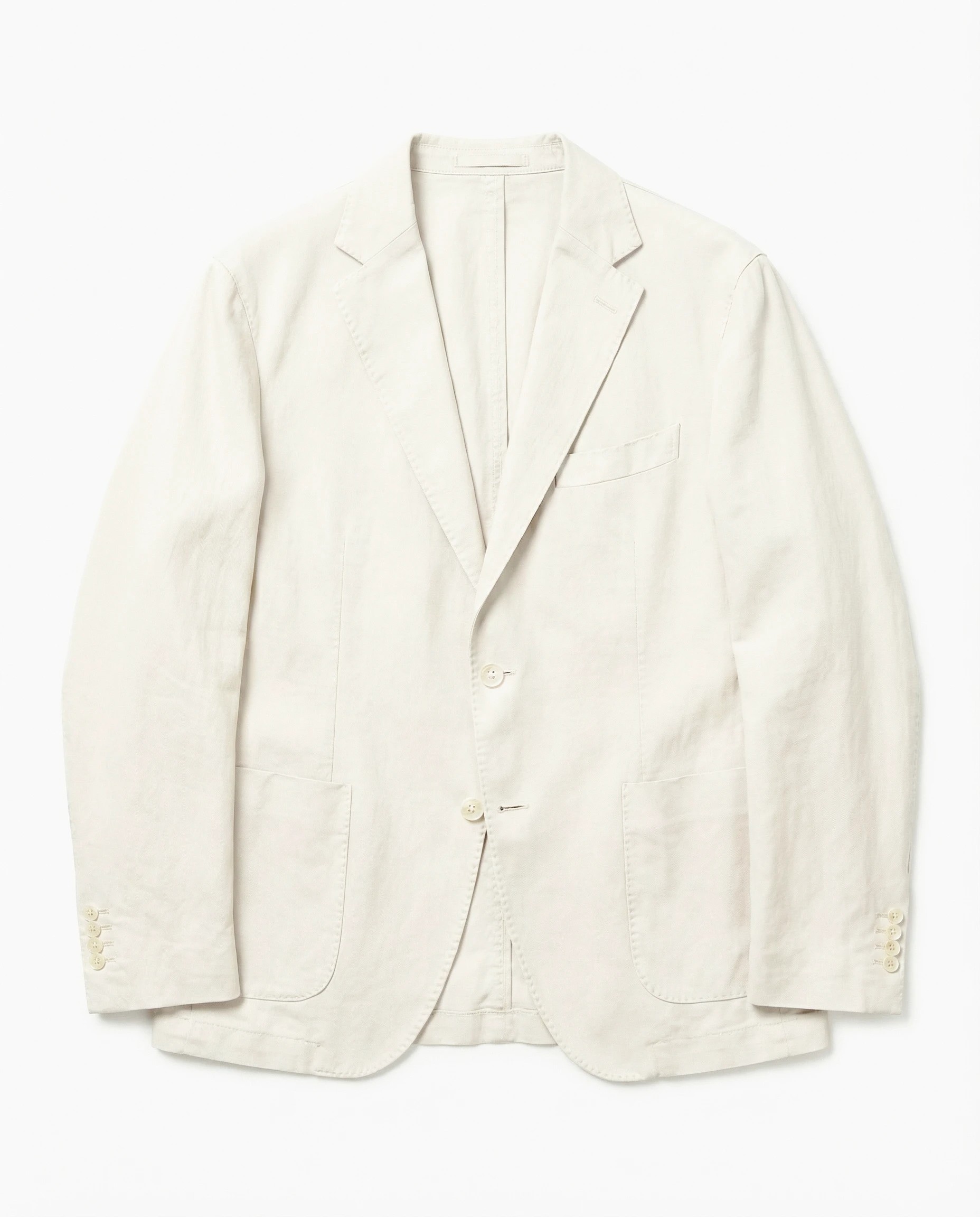 COSTUME DROIT EN COTON ET LIN LAVÉ