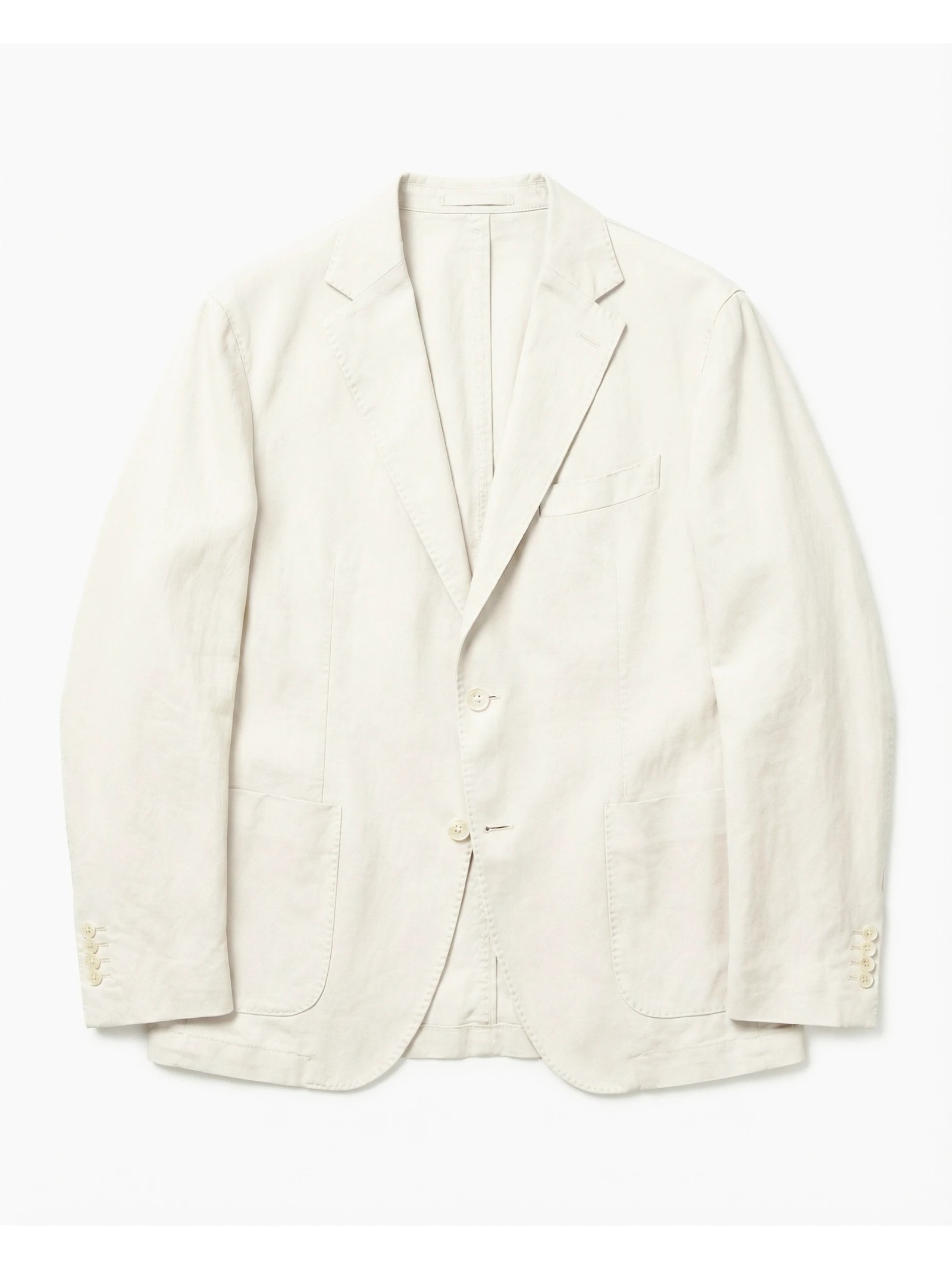 COSTUME DROIT EN COTON ET LIN LAVÉ