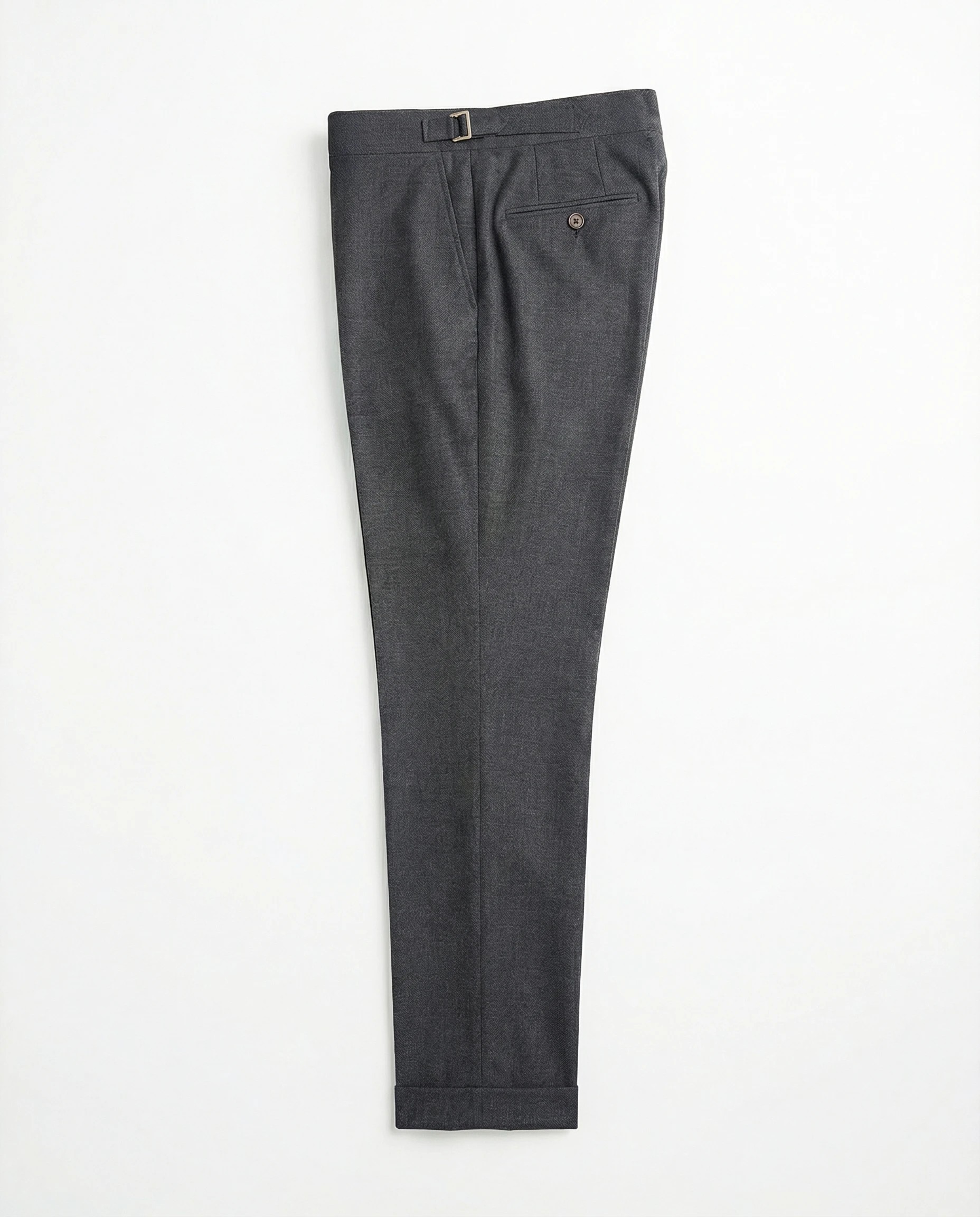 PANTALON DROIT A PINCE EN TOILE DE LAINE
