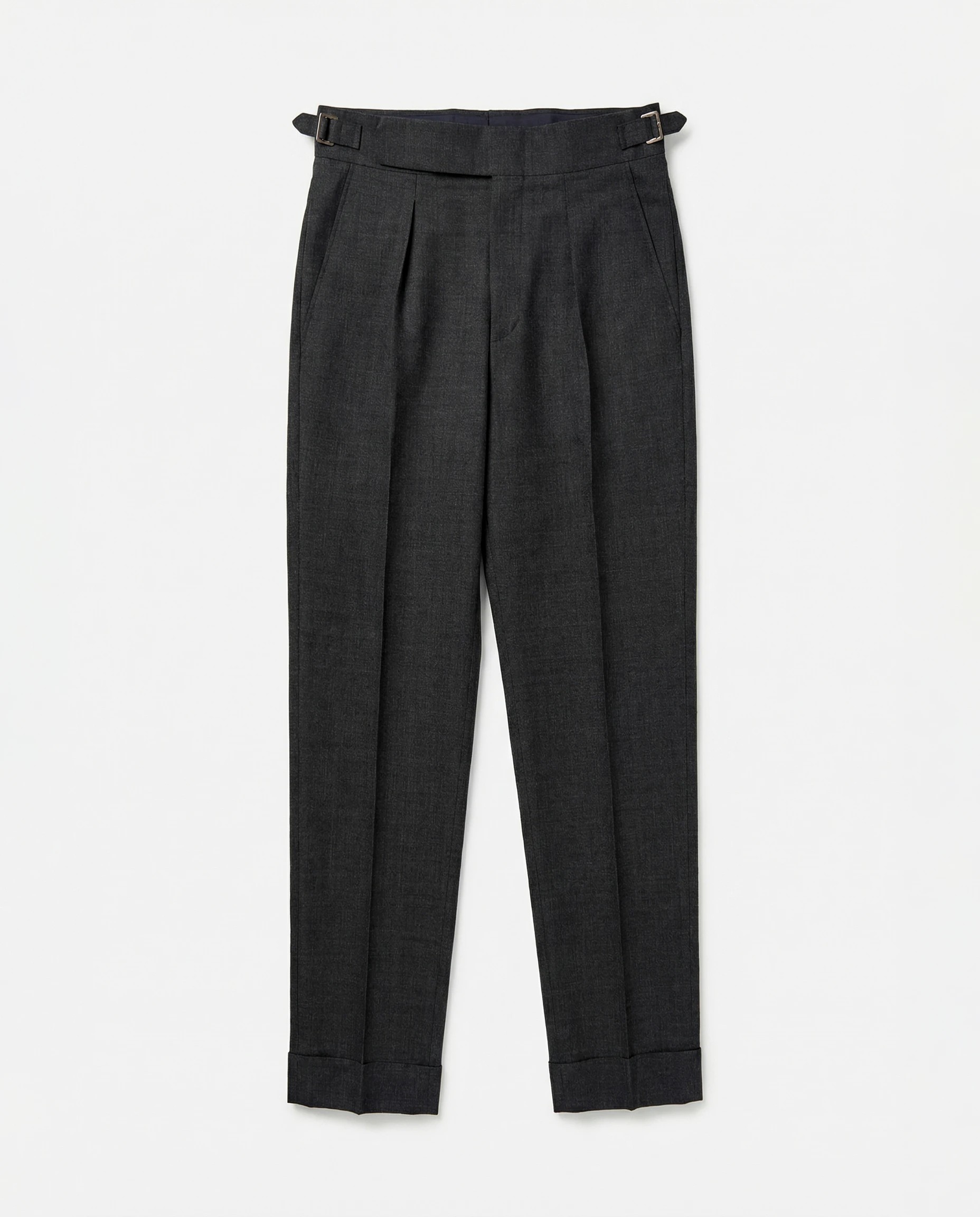 PANTALON DROIT A PINCE EN FRESCO DE LAINE