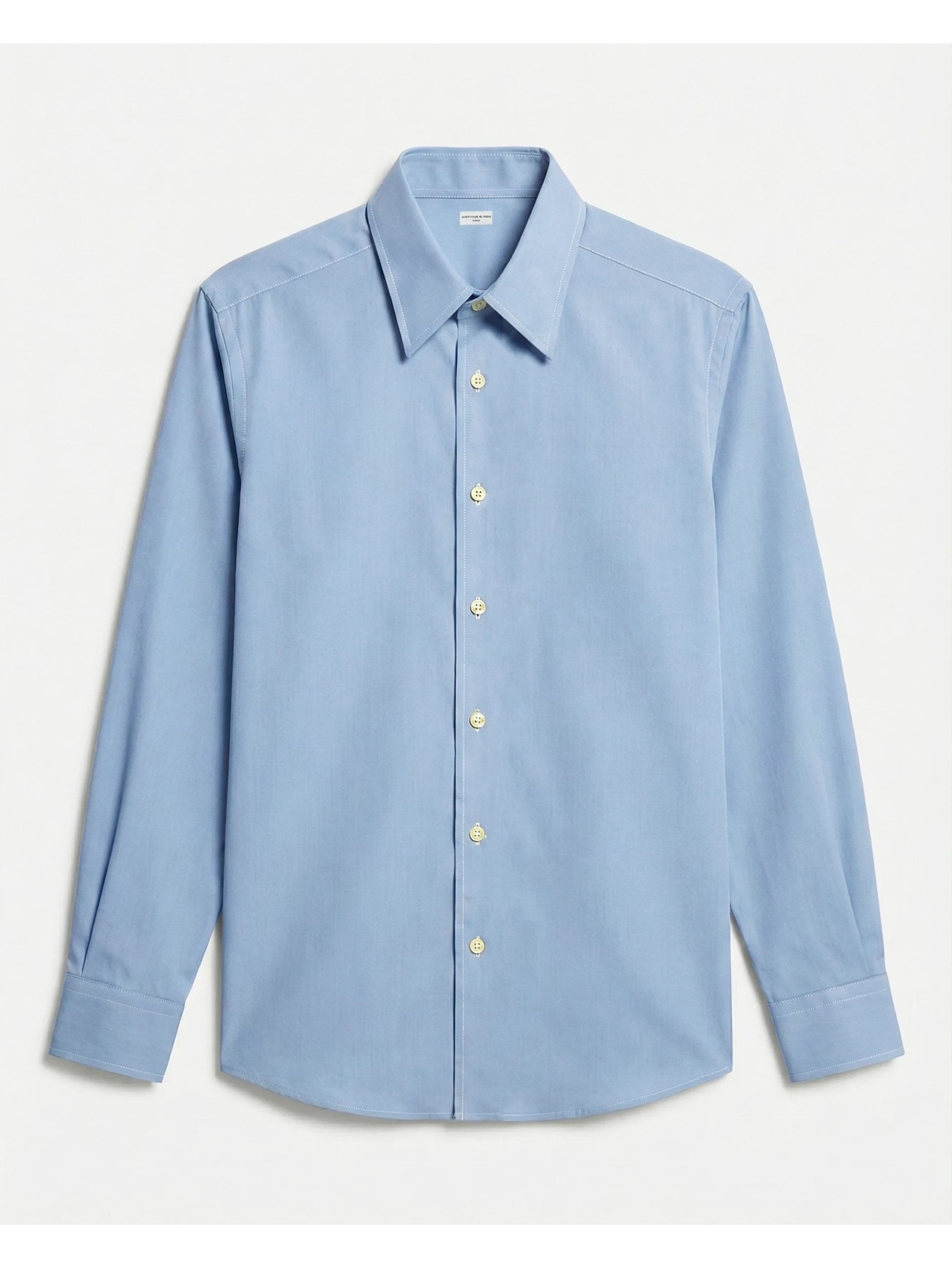 CHEMISE CLASSIQUE À COL FRANÇAIS EN POPELINE DE COTON