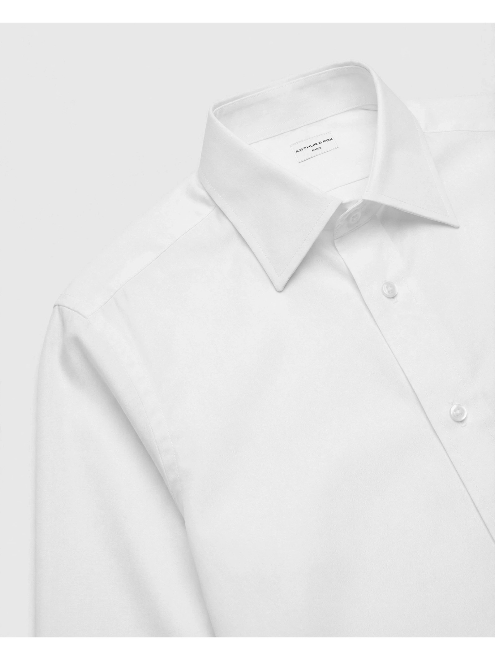CHEMISE CLASSIQUE À COL FRANÇAIS EN POPELINE DE COTON