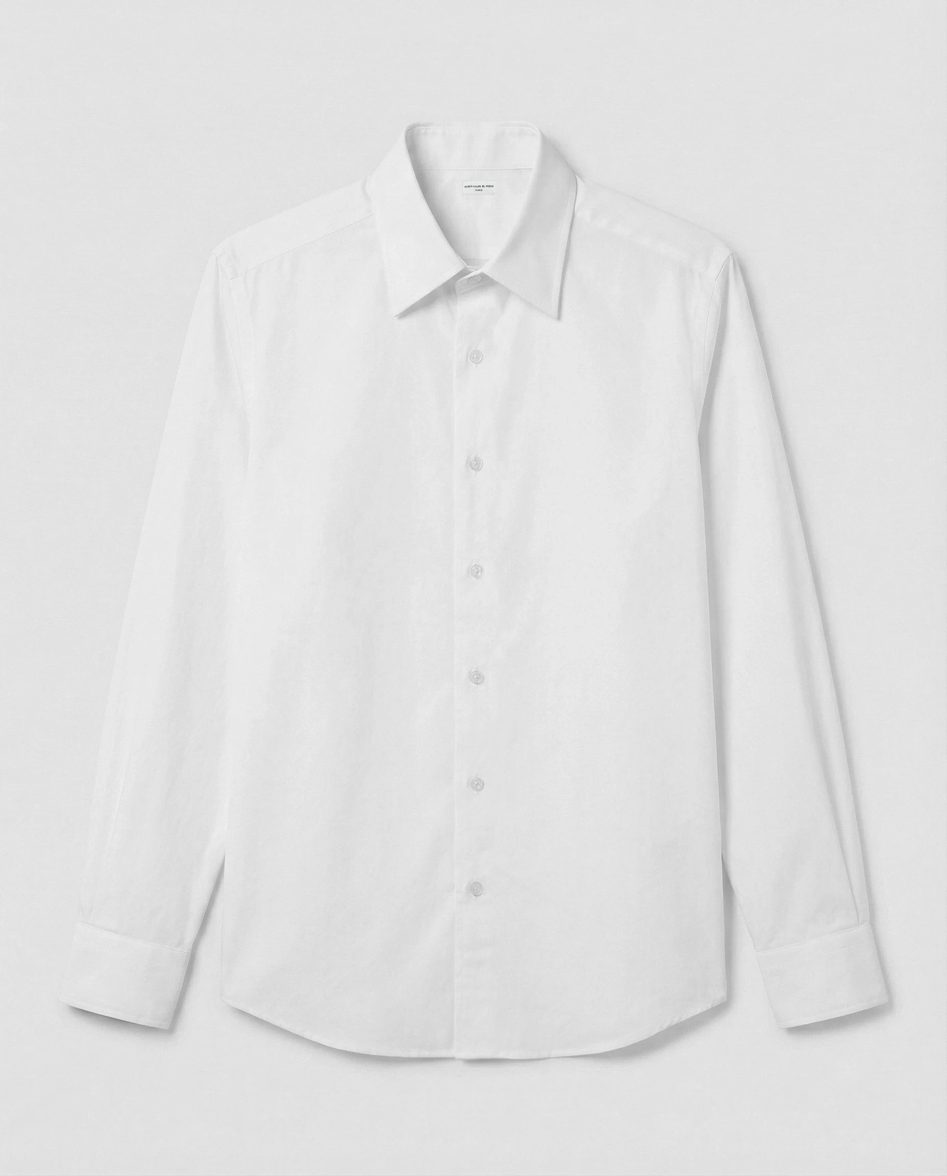 CHEMISE CLASSIQUE À COL FRANÇAIS EN POPELINE DE COTON
