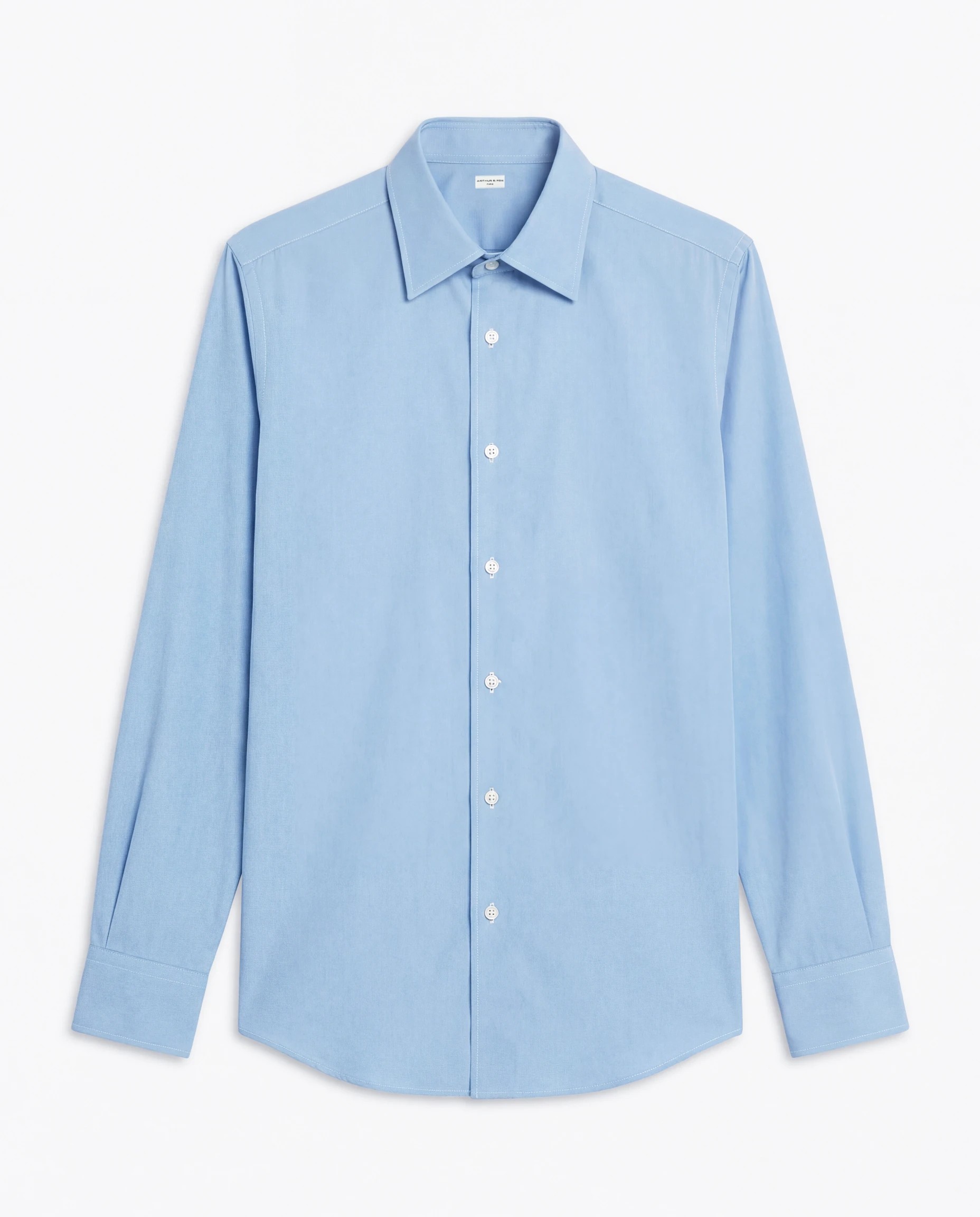 CHEMISE CLASSIQUE À COL ITALIEN EN POPELINE DE COTON