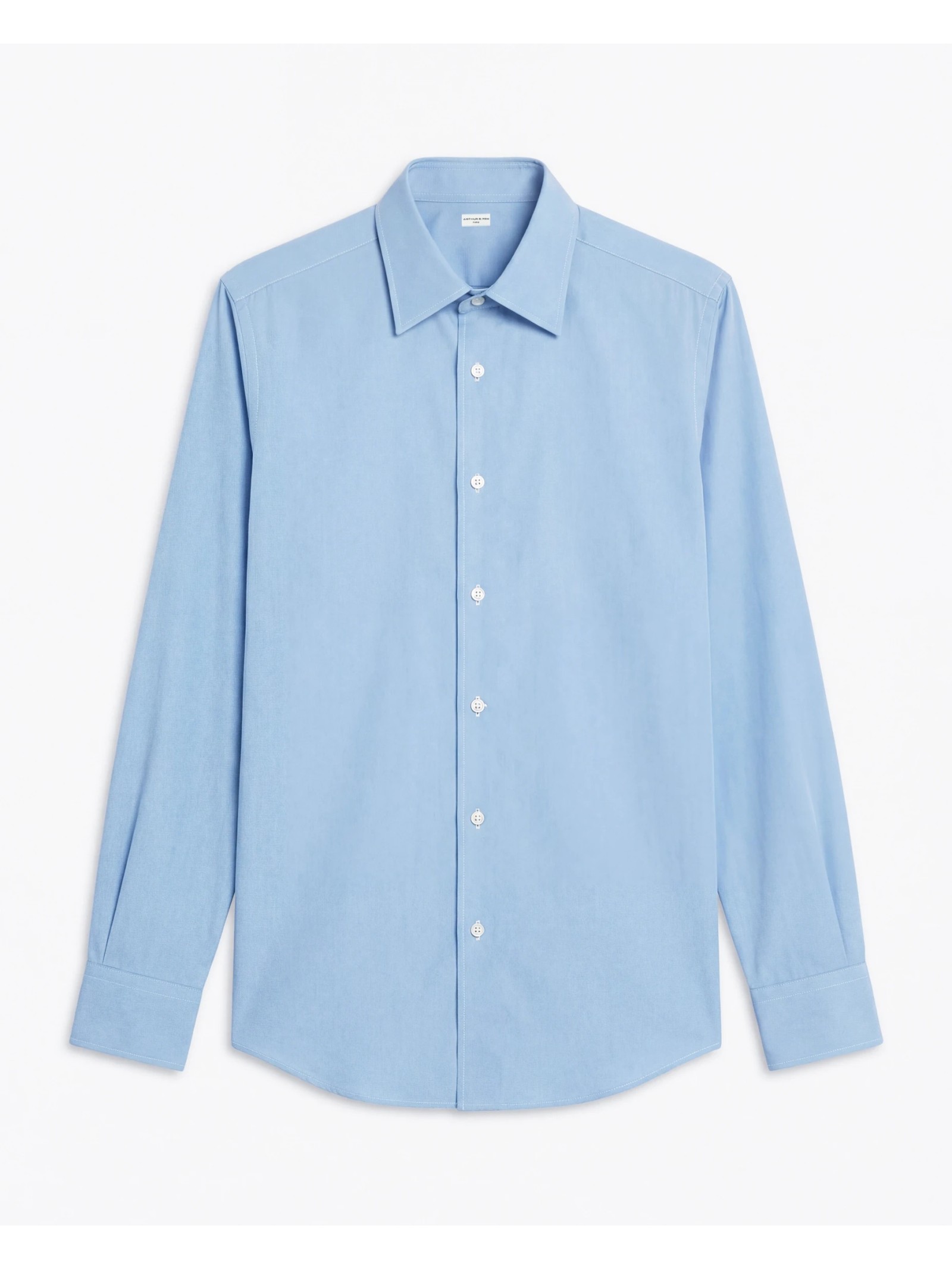 CHEMISE CLASSIQUE À COL ITALIEN EN POPELINE DE COTON