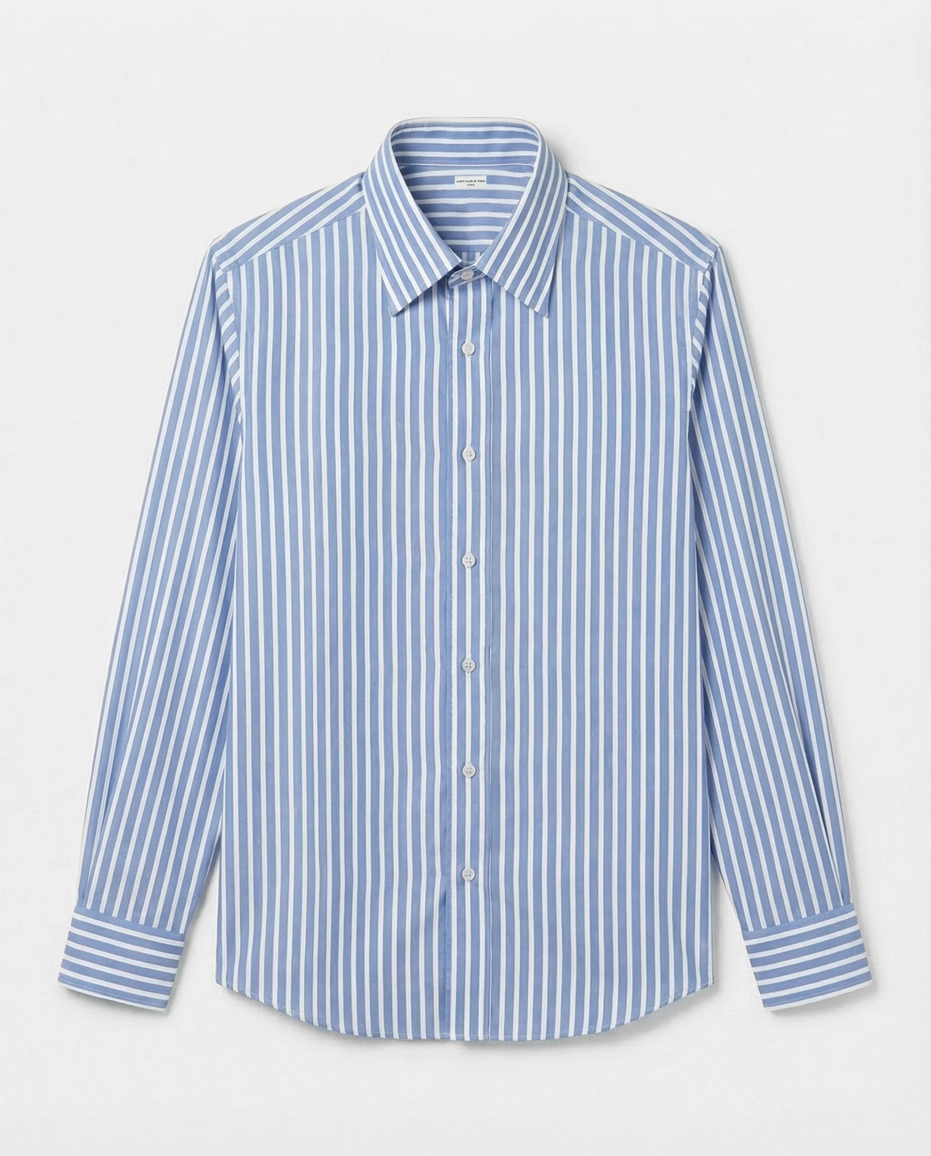 CHEMISE CLASSIQUE À COL ITALIEN EN POPELINE DE COTON