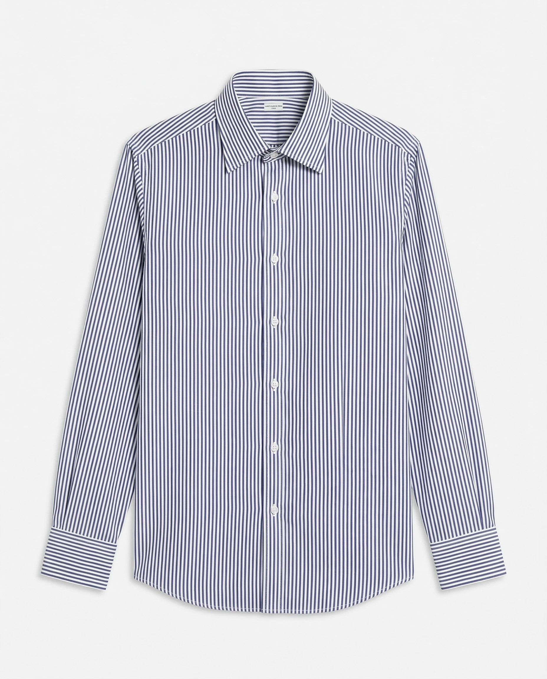 CHEMISE CLASSIQUE À COL ITALIEN EN POPELINE DE COTON