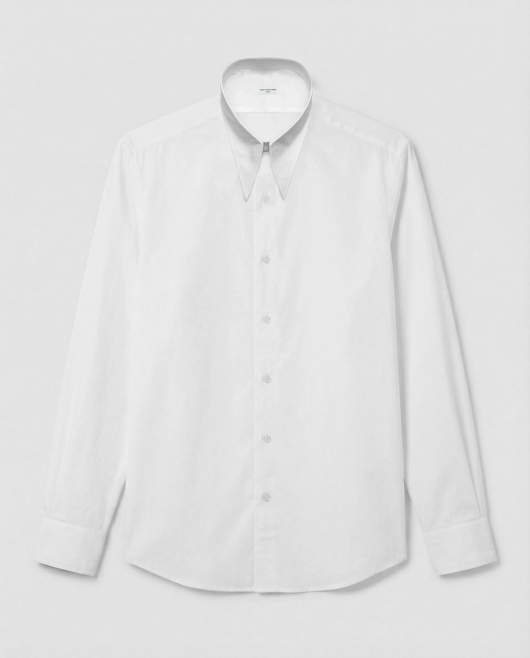 CHEMISE CLASSIQUE À COL EN POINTE EN POPELINE DE COTON
