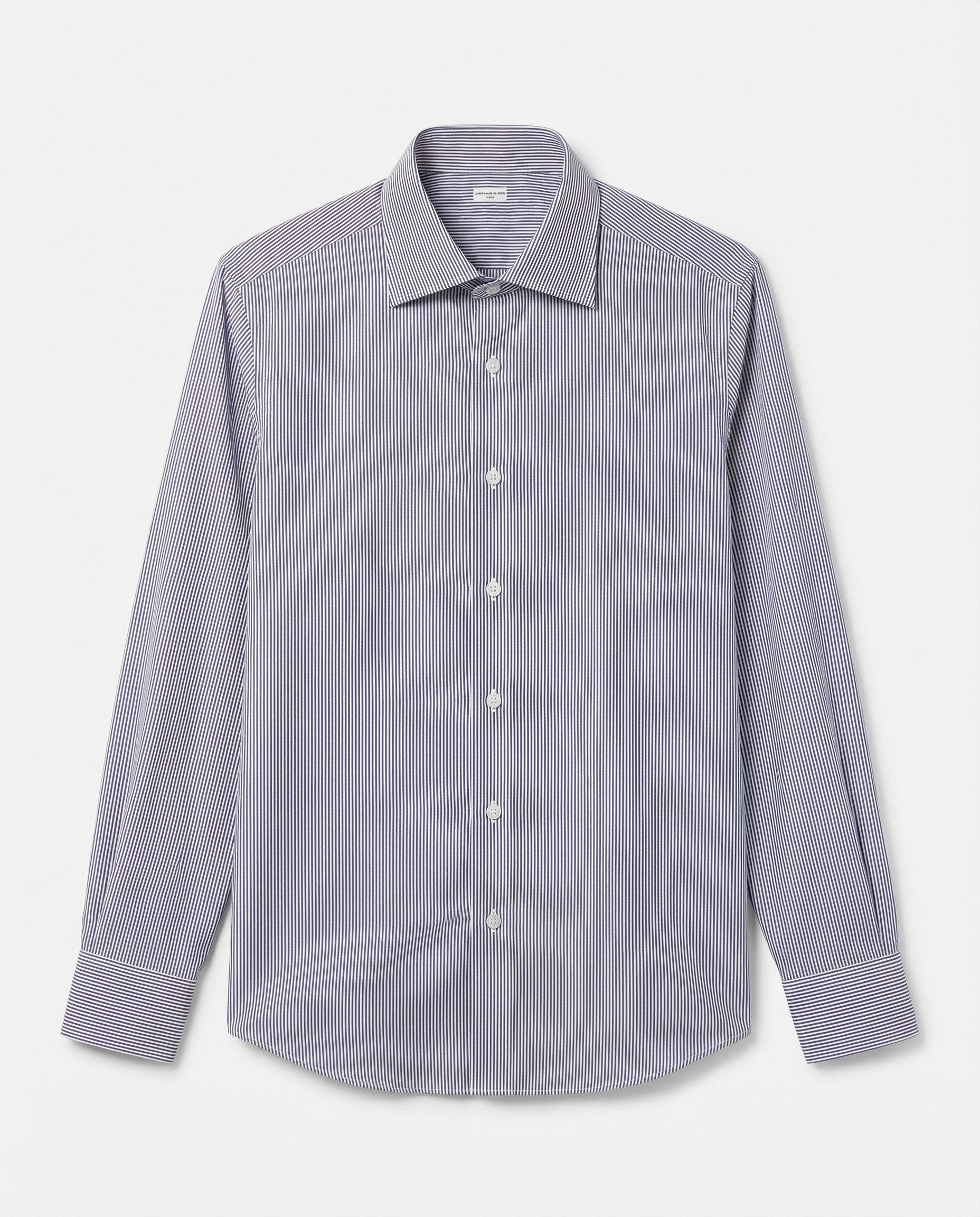 CHEMISE CLASSIQUE À COL ITALIEN EN POPELINE DE COTON
