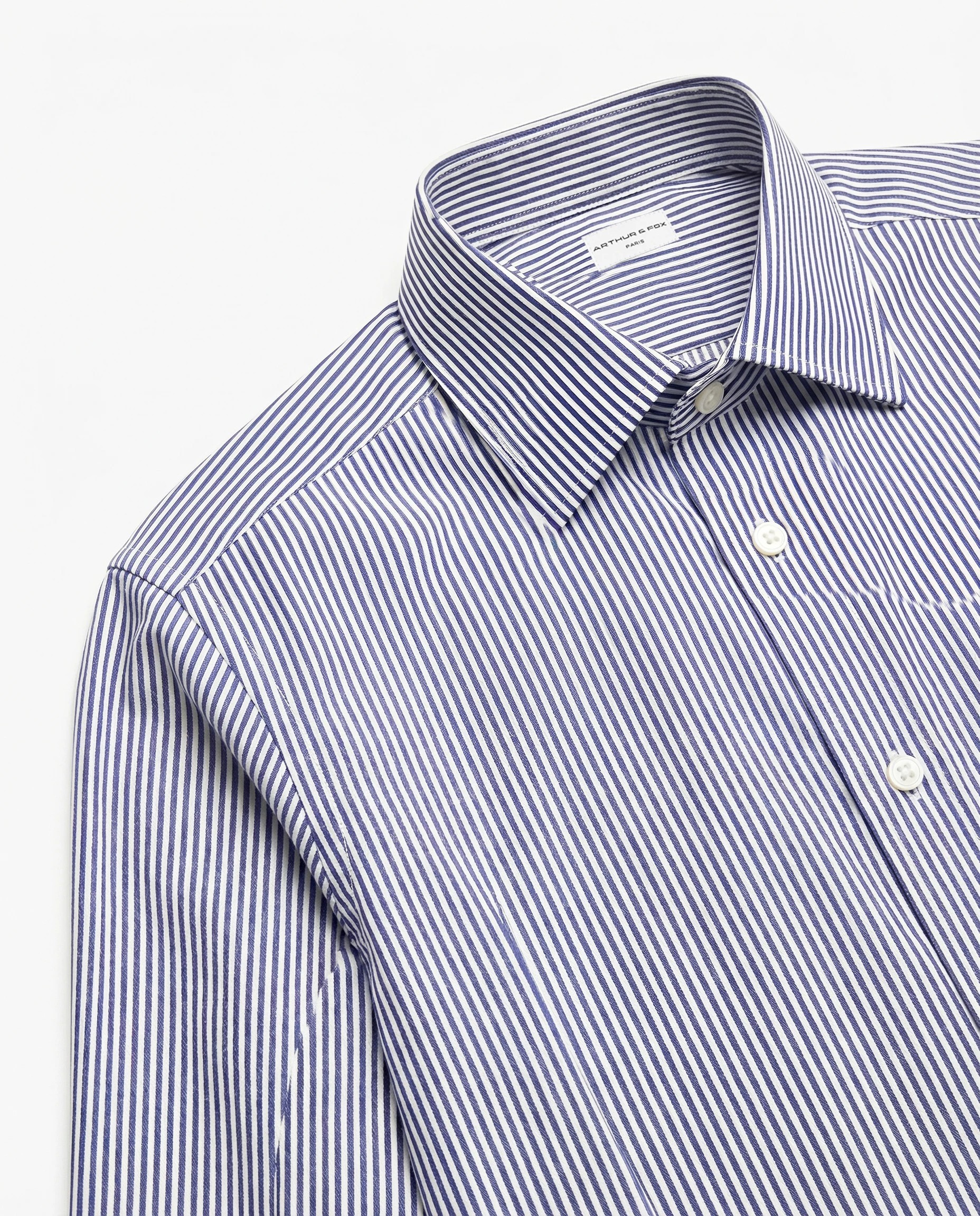 CHEMISE CLASSIQUE À COL ITALIEN EN POPELINE DE COTON