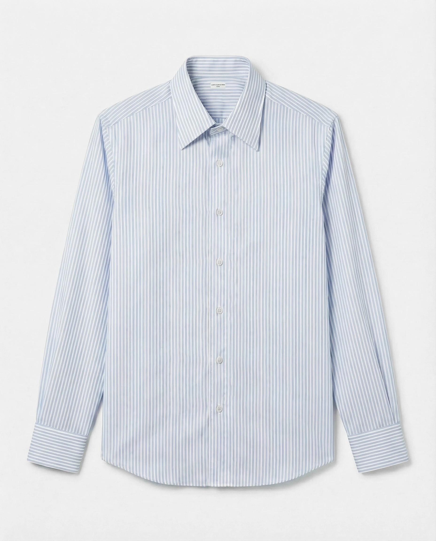 CHEMISE CLASSIQUE À COL FRANÇAIS EN POPELINE DE COTON