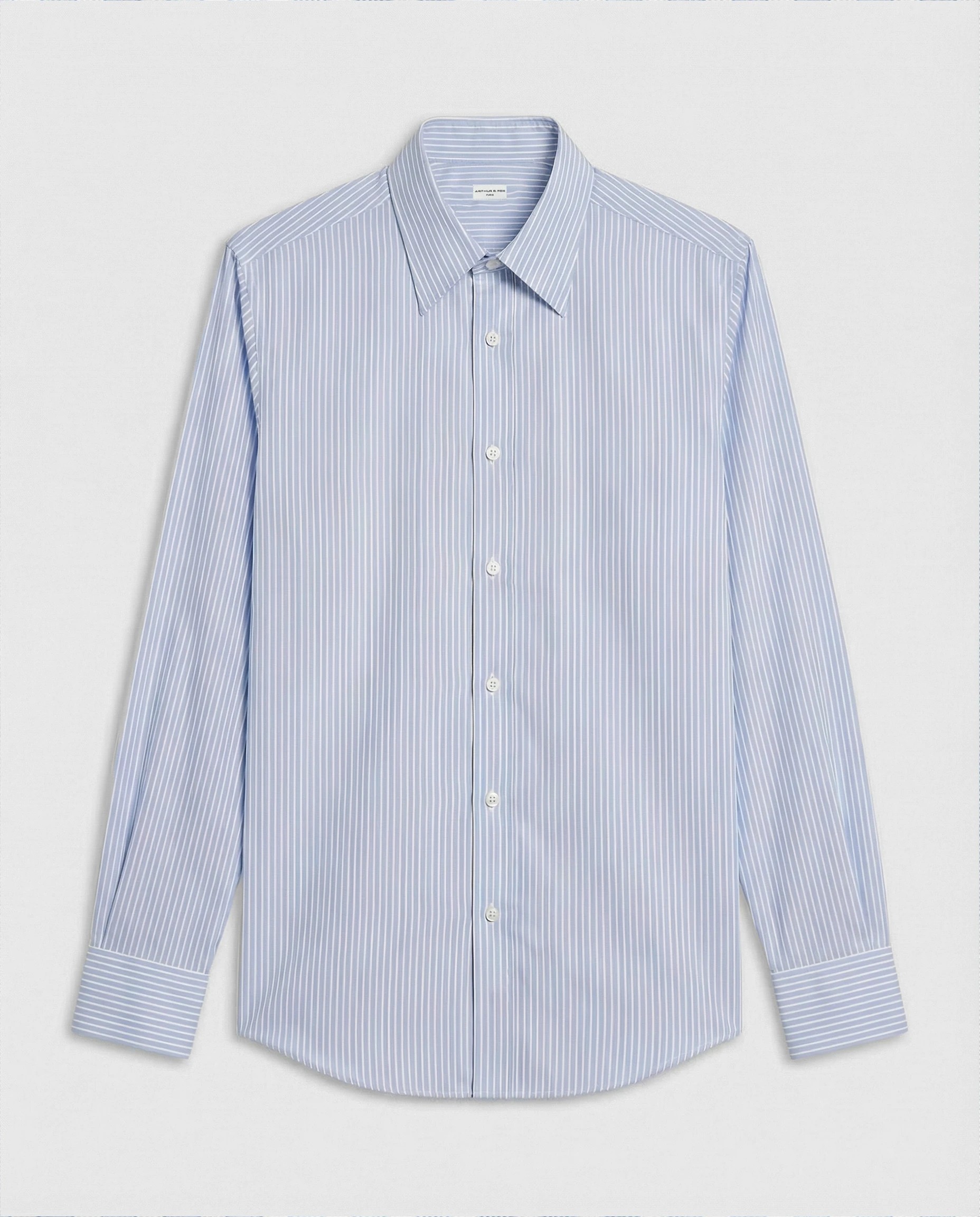 CHEMISE CLASSIQUE À COL FRANÇAIS EN POPELINE DE COTON