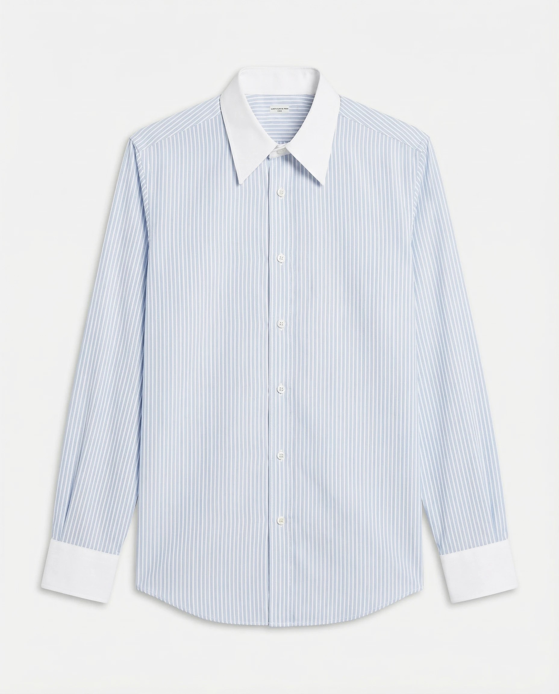 CHEMISE CLASSIQUE À COL FRANÇAIS CONTRASTÉ EN POPELINE DE COTON