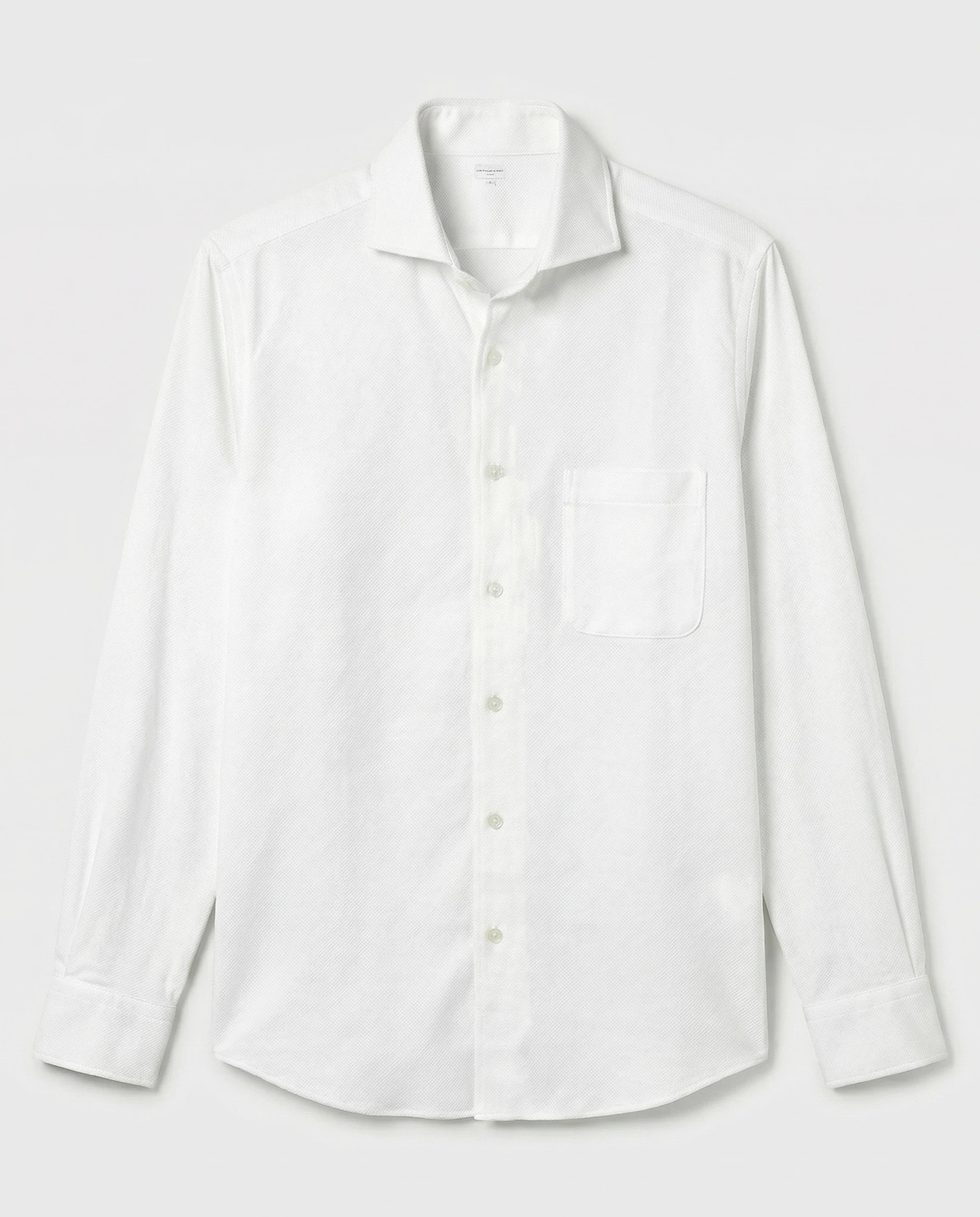 CHEMISE CLASSIQUE À COL UNE PIÈCE EN PIQUÉ DE COTON