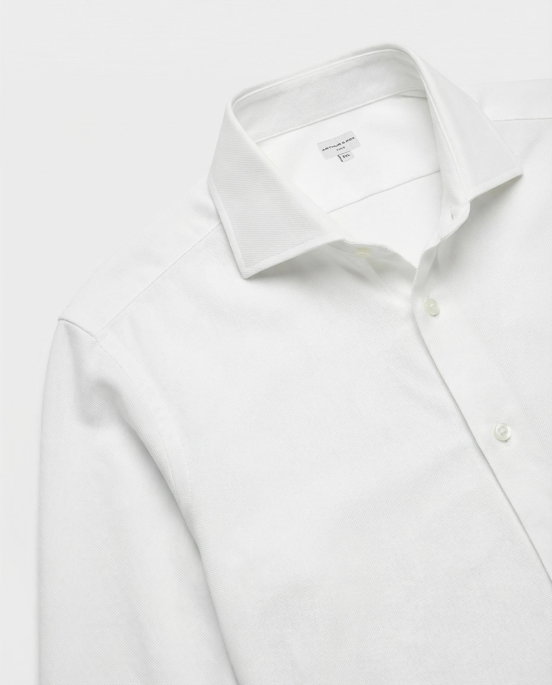 CHEMISE CLASSIQUE À COL UNE PIÈCE EN PIQUÉ DE COTON